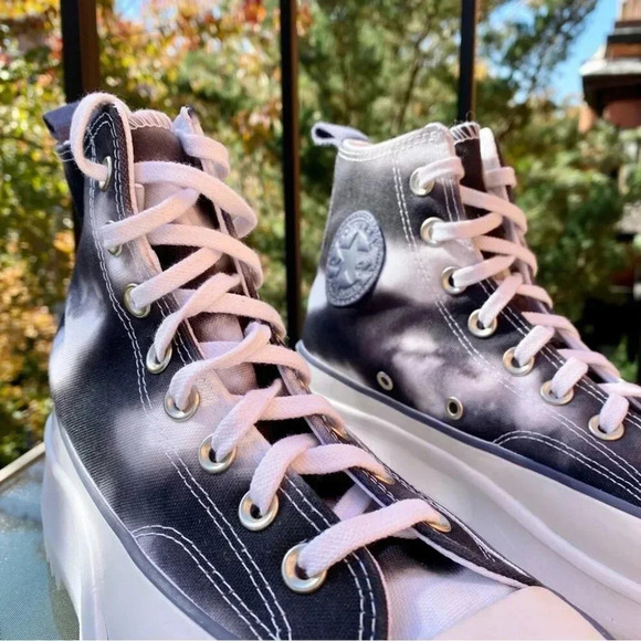 New Converse Run Star Hike Cloud Wash High Top White Sneakers Platform Shoe - Picture 5 of 14